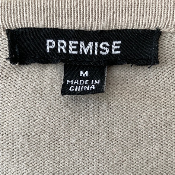 Premise Beige Zip-Up Cardigan Size Medium - Picture 3 of 11